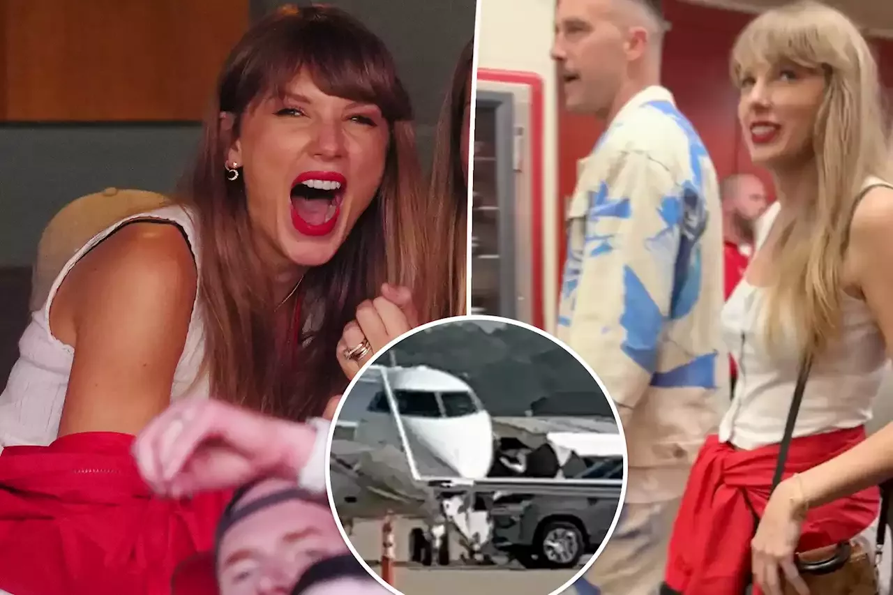 Travis Kelce stir reactions flying with Taylor swift out of Kansas City on vacation motive with her