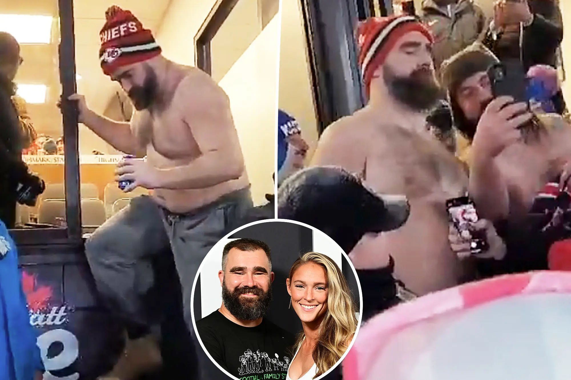 Kylie Kelce opens up about husband Jason Kelce's viral shirtless moment at Chiefs-Bills game