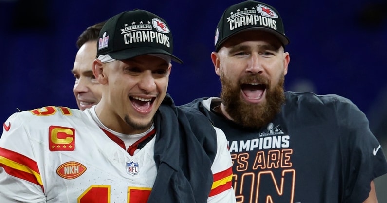 Travis Kelce and Patrick Mahomes plan to celebrate Chiefs wins at their Kansas City steakhouse next year, reveals the quarterback - as he opens up on going into business with Taylor Swift's boyfriend 