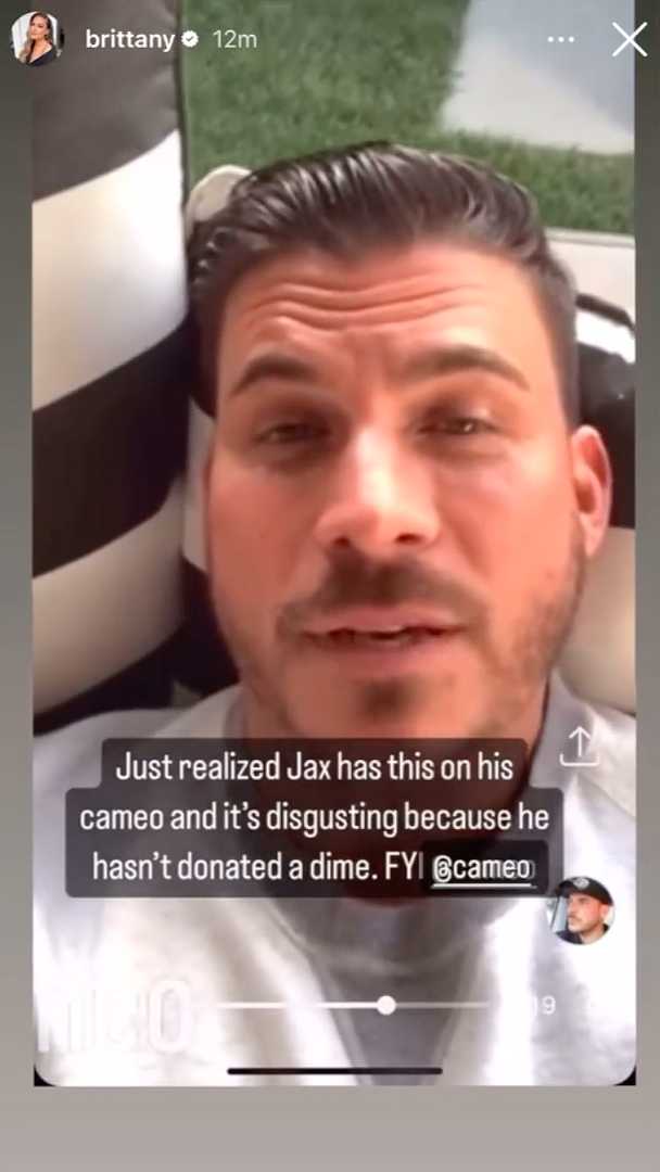 Brittany Cartwright blasts ‘disgusting’ ex Jax Taylor for allegedly lying about donating to…See more