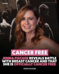 BREAKING NEWS: Actress Jenna Fischer announced she is cancer-free after being diagnosed with stage 1 triple positive breast cancer.