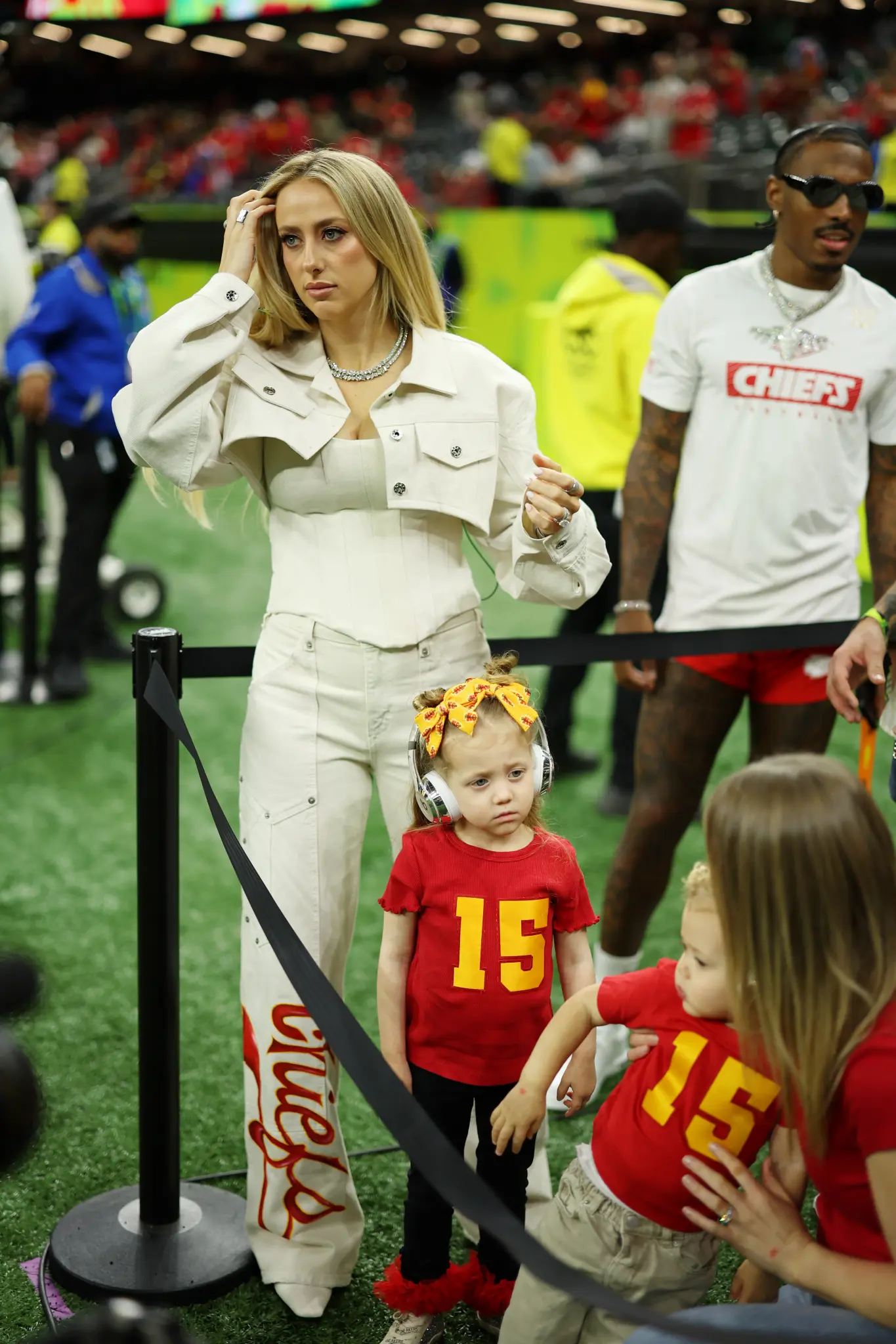 Breaking: Brittany Mahomes Brings Newborn Golden Raye to the Super Bowl but Fans Blast Her for ‘Losing Control’ in Viral Video as Crying Daughter Sterling Refuses to Cooperate for a Photo