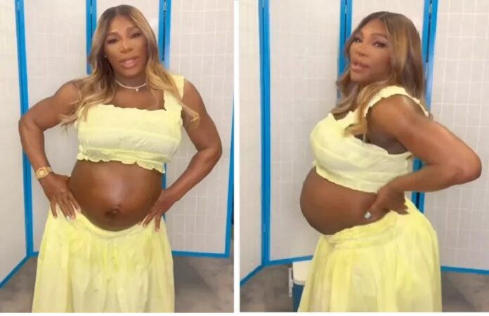 Pregnant and Dazzling Serena Williams Shows Bare Bump as She Dances in Behind