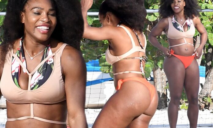 Serena Williams serves up racy look in skimpy bikini while on vacation in Bahamas pic