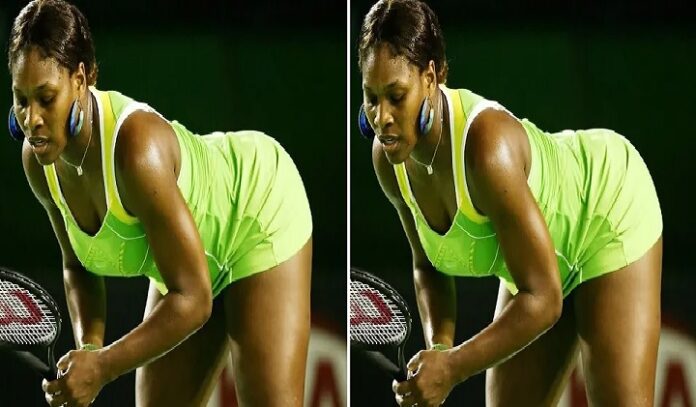 Serena Williams sets on court
