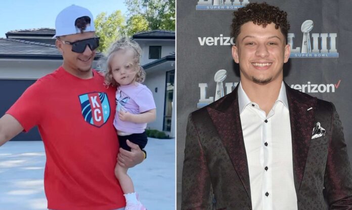 Patrick Mahomes got a beautiful message from his wife Brittany Mahomes, as their daughter Sterling Skye Kisses dada good luck