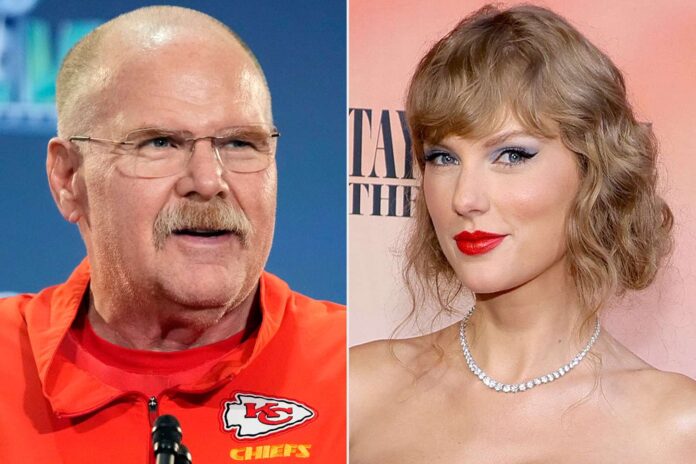 Kansas City Chiefs head coach Andy Reid praised Taylor Swift for Powering Travis kelce Football Energy - can stay for more Touchdown