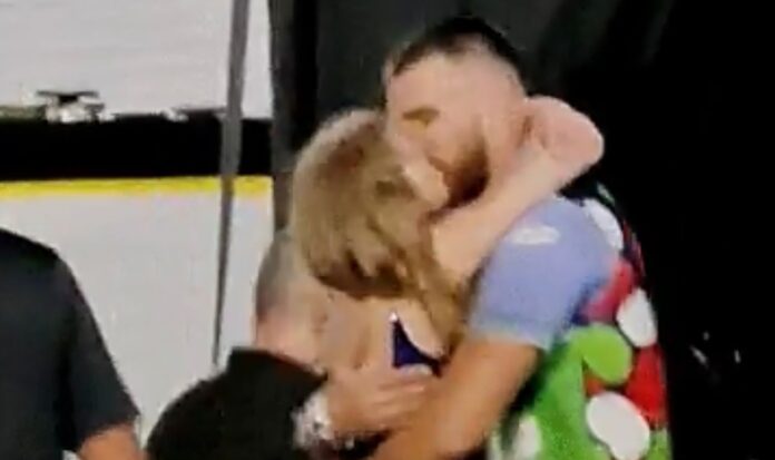 Criticism set in as Taylor Swift sent fans wild as she shared a passionate kiss with her boyfriend Travis Kelce immediately after wrapping her second Eras tour. 