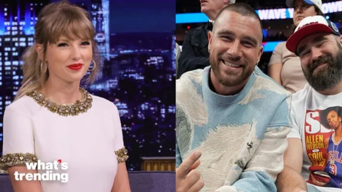 Travis and Jason Kelce React to Depiction of Him Cradling Taylor Swift's Cats