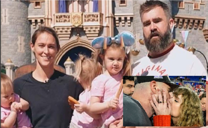 Jason Kelce Wife Kylie shares adorable pictures of her daughter's Wyatt , Elliotte and Bennett Rooting for Travis’ Taylor ” Predict win for the Chiefs against San Francisco 49ers