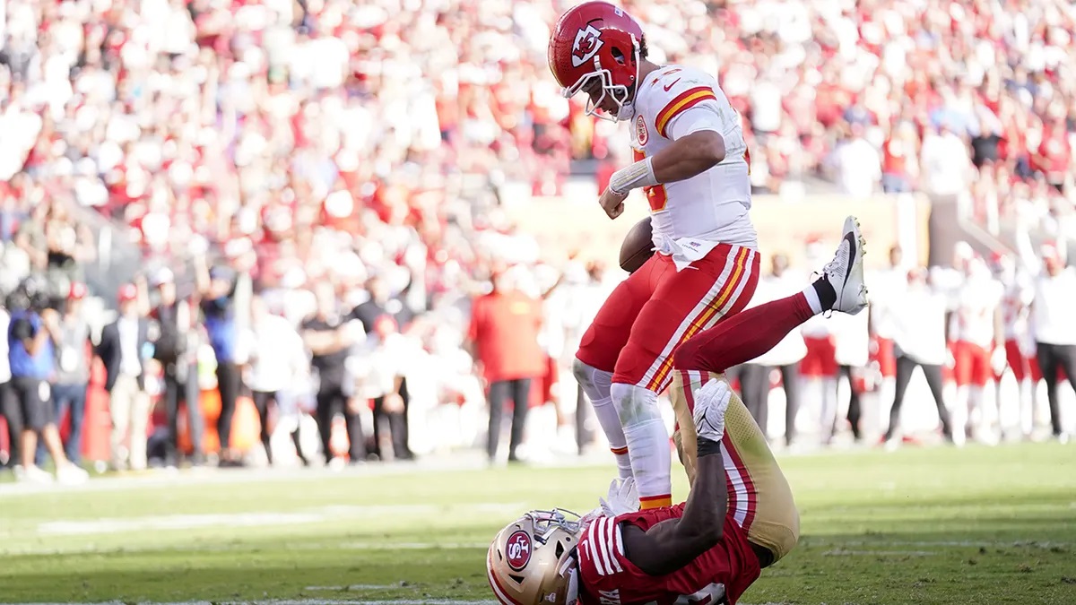 BREAKING: Patrick Mahomes Banned for The Season for cleaning out 49ers defender with BRUTAL bodycheck as he scores rushing touchdown