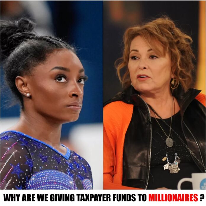 Roseanne Barr ‘goes mad’ as Simone Biles, worth $14 million, but still took $44K in student loan forgiveness: “Why are we giving taxpayer funds to millionaires?”