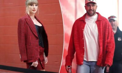 Breaking: Travis Kelce rocks red cardigan as he arrives for Chiefs vs Broncos game in Matching Red Outfit With Taylor Swift, Who Brought a Special Gift Worth $7.2 Million for Travis