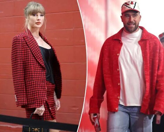 Breaking: Travis Kelce rocks red cardigan as he arrives for Chiefs vs Broncos game in Matching Red Outfit With Taylor Swift, Who Brought a Special Gift Worth $7.2 Million for Travis