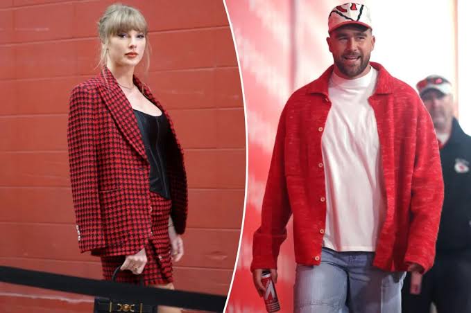 Breaking: Travis Kelce rocks red cardigan as he arrives for Chiefs vs Broncos game in Matching Red Outfit With Taylor Swift, Who Brought a Special Gift Worth $7.2 Million for Travis