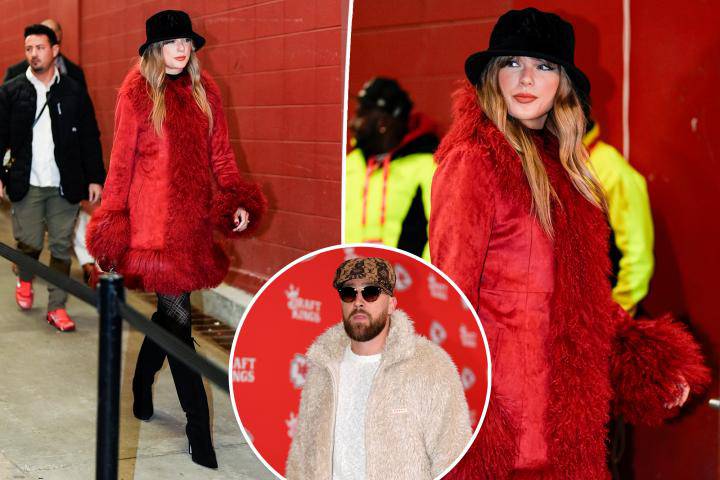 Breaking: Fans are in Awe 🥰 as Taylor Swift arrives at Chiefs vs. Texans game matching with Travis Kelce in festive fur coat while rocking one of the gift Travis Kelce gave her on her 35th birthday