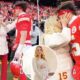 JUST IN: Fans are all saying the same thing as Brittany Mahomes gives husband Patrick a good luck kiss at Chiefs playoffs game less than a week after giving birth