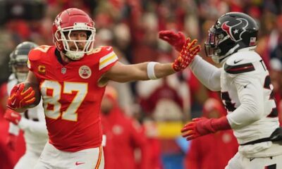 JUST IN: It happened few minutes ago and is already trending on the internet: Watch as Travis Kelce exchanged fisticuffs with Texans C.J. Stroud to the disappointment of Taylor Swift, who is seen angrily leaving the stadium...Andy Reid is....