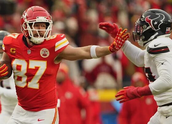 JUST IN: It happened few minutes ago and is already trending on the internet: Watch as Travis Kelce exchanged fisticuffs with Texans C.J. Stroud to the disappointment of Taylor Swift, who is seen angrily leaving the stadium...Andy Reid is....