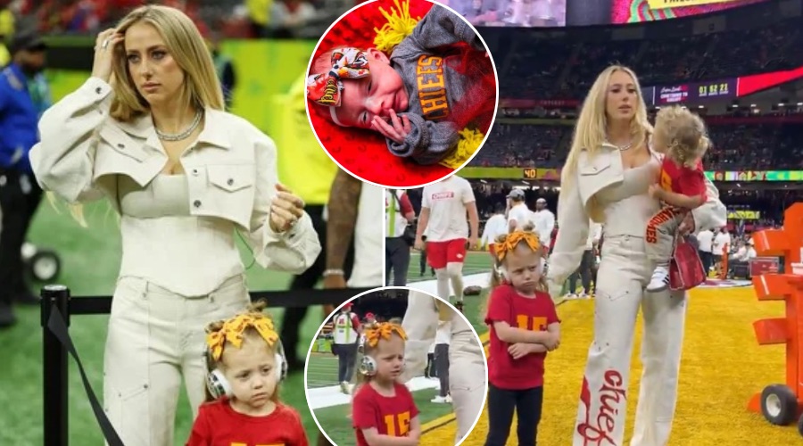 Breaking: Brittany Mahomes Brings Newborn Golden Raye to the Super Bowl but Fans Blast Her for ‘Losing Control’ in Viral Video as Crying Daughter Sterling Refuses to Cooperate for a Photo