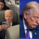 BREAKING: Former President Joe Biden's reacts to Trump sleeping at his own "Board of Peace" Meeting, the viral clip shows Biden with Fans on the Amtrak lines watching the embarrassing video