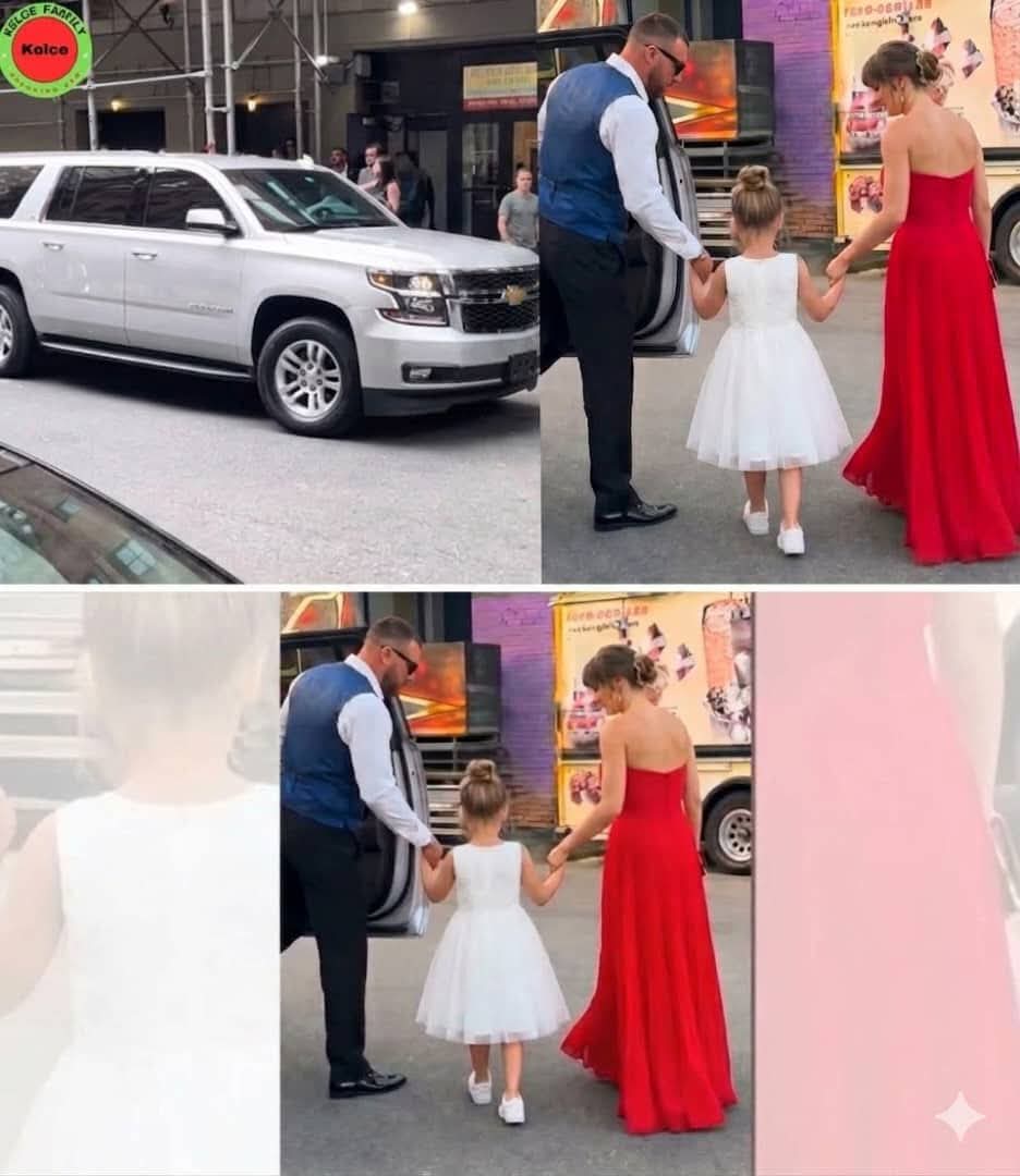 The internet is absolutely exploding after photos surfaced of Taylor Swift and Travis Kelce looking like the ultimate family unit during a surprise outing in New York City. The power couple was spotted picking up Travis’s niece, Wyatt Kelce, to whisk her away for a special celebration in honor of her seventh birthday. Fans are in total awe of the heartwarming images showing the trio walking through the bustling city streets, with Taylor and Travis holding Wyatt’s hand affectionately. This rare, intimate look at the superstars in their natural element is melting hearts everywhere. You need to see the beautiful details of this magical birthday trip…