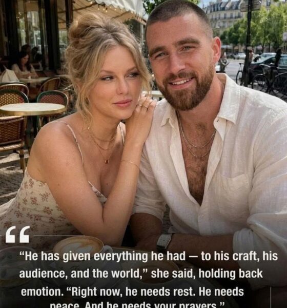 JUST IN – 15 Minutes Ago: Travis Kelce, the beloved sports superstar known for his charisma, leadership, and enduring connection with fans, is at the center of a deeply emotional update that has left supporters around the world shaken. The message came from his partner, Taylor Swift, whose brief but heartfelt words have sent waves of concern through fans everywhere. Speaking from home, she shared a rare and vulnerable glimpse into what they are currently facing.