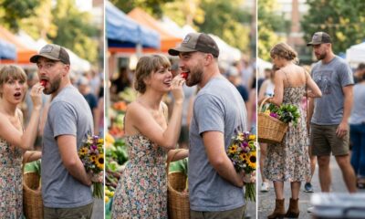 Taylor Swift and Husband Travis Kelce Steal the Spotlight as They Are Spotted at an Outdoor Farmers Market Days Before the Chiefs vs. Seahawks Game, Where He Buys Her Flowers and They Share a Strawberry, Plus 20 Wholesome Photos From Their Outdoor Date