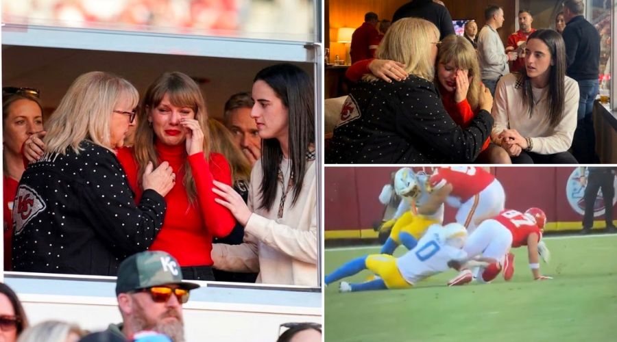Caitlin Clark and Donna Kelce Comfort a Crying Taylor Swift After Husband, Travis Kelce, Suffers a Terrible Ankle Injury During the Chiefs vs. Chargers Game