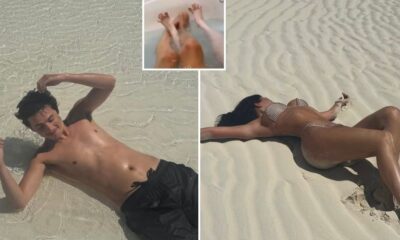 Timothée Chalamet and Kylie Jenner in new beach photos.