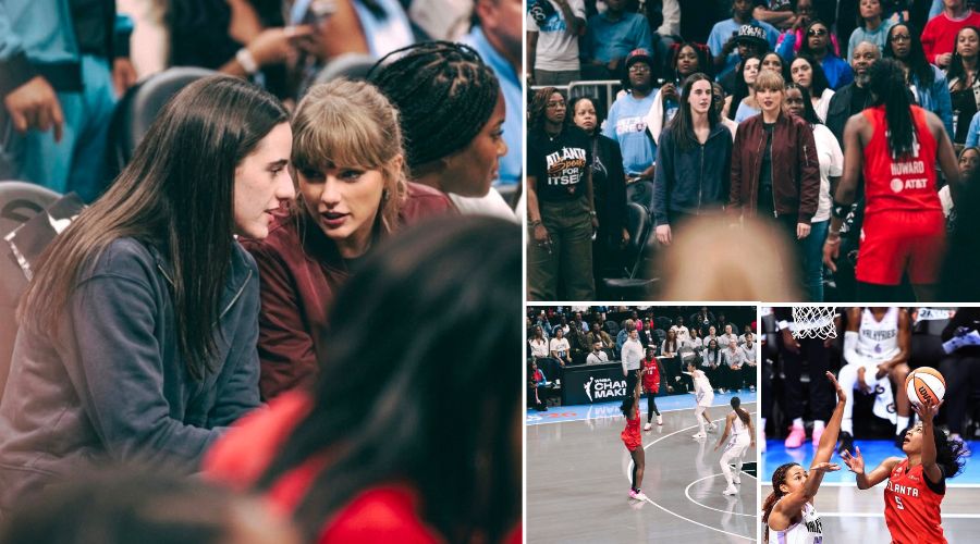 TAYLOR SWIFT STUNS AT STATE FARM ARENA BESIDE CAITLIN CLARK FOR THE WNBA FINALS GAME 6 MATCHUP BETWEEN THE VALKYRIES AND DREAM IN ATLANTA – BUT FANS NOTICE HER DIFFERENT LOOK AND ONE DETAIL HAS EVERYONE TALKING