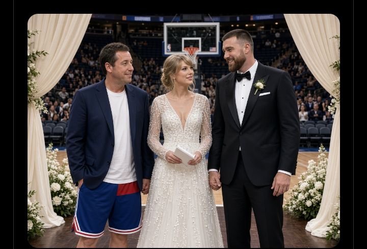 Sandler’s Most Casual Gig Yet: Hoops in Triple-Digit Heat, Then Marrying Taylor Swift and Travis Kelce at Madison Square Garden