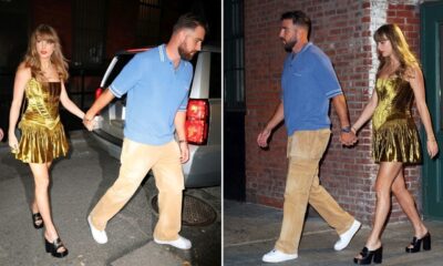 Taylor Swift, 36, Stuns in Liquid Gold While Husband Travis Kelce, 37, Looks Stylish in Blue as They Show Off Their Effortless NYC Style, but Fans Notice Something Unexpected About Taylor’s Appearance That Has Everyone Asking Questions