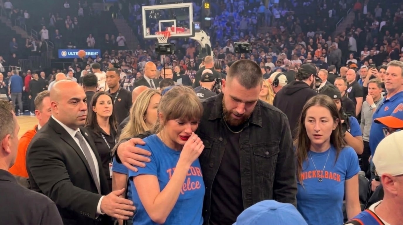 Travis Kelce Comforts Crying Wife Taylor Swift After Fans Boo Her and Shout “We Don’t Want You Here Again” as They Leave the Arena Following the Knicks’ 100–106 Loss to the 76ers