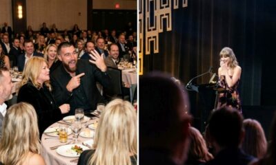 Travis Kelce Steals the Spotlight With Hilarious Shout, “That’s My Wife!” as Taylor Swift Delivers Her Nashville Songwriters Hall of Fame Induction Speech as the Youngest Inductee in History, Leaving Celebrity Guests and Fans Stunned as Andrea Swift Tries to Caution Him but He Can’t Contain His Pride in His Wife... See the Never-Before-Seen Clip